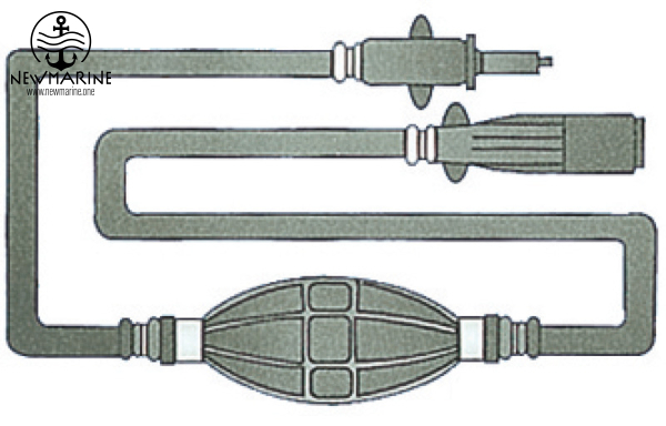 Benzinschlauch 3 Meter mit Pumpball und 2 Mercury Anschlüssen