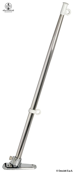 VA-Stahl Flaggenstock 14 x 400mm Halter ABS verchromt