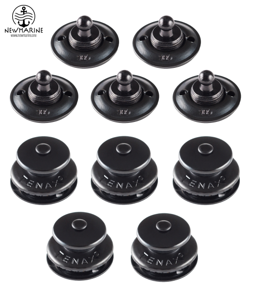 Tenax® schwarz Obert. + Stoffschrauben je 5 Stück