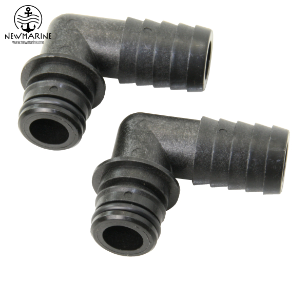 JE20381010 - FLOJET ¾“ Schlauchanschluß 90° EPDM VP 2 St.